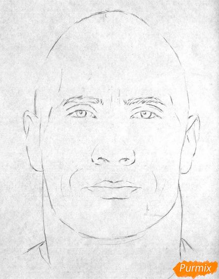 Cum de a desena un portret al Dueyn Dzhonson în etape (Johnson) Cum de a desena un portret de Dueyn Dzhonson în etape