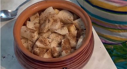 Cartofi în oala cu carnea în cuptor (de gătit) Cartofi în oala cu carnea în cuptor