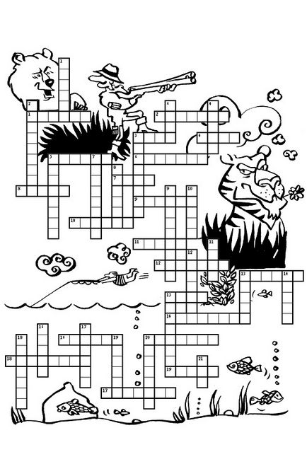 vânător și pescar Traversare (pescarul) Vânătoare și Pescuit Crossword