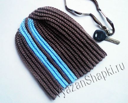 Bărbați pălărie cârlig, descriere, pălării tricot (tricot) cârlig capac, descriere, capace de tricot pentru bărbați