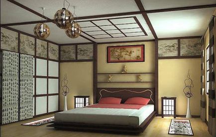 Plafoane întinse yin yang fotografie oriental stil de design (cameră în stil japonez) Tavane intinse yin yang fotografie stil oriental de design