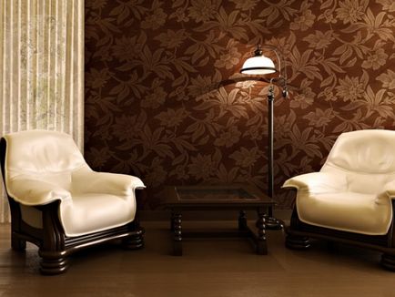 Wallpaper cu ornamente tipuri speciale de modele, camere de design cu tapet (ornament) Wallpaper cu ornamente anumite tipuri de modele, camere de design