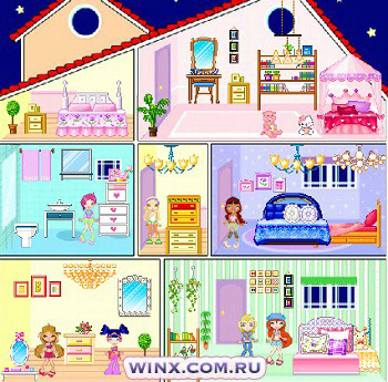 Cameră decor joc Winx fete (camera) Fete de cameră decor joc Winx