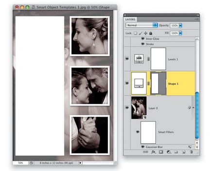 Efectuarea de fotografii de nunta în Photoshop (Layer Style) Efectuarea de fotografii de nunta în Photoshop