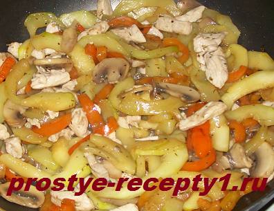 tocană de legume cu dovlecei si pui, cu un pas cu pas fotografii de rețete (legume) tocană de legume cu dovlecei si carne de pui, cu un pas cu pas reteta fotografii