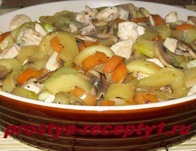 tocană de legume cu dovlecei si pui, cu un pas cu pas fotografii de reteta (dovlecel) tocană de legume cu dovlecei si carne de pui, cu un pas cu pas reteta fotografii