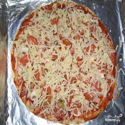 Pizza cu roșii și cârnați - un pas cu pas reteta cu fotografii de pe (gătit) Pizza cu roșii și cârnați - un pas cu pas reteta cu fotografii de pe