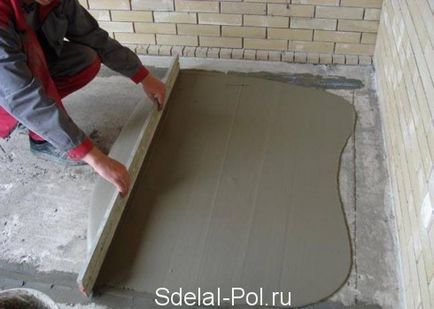 Consum peskobeton M300 în umplutură ca șapa uscat nisip beton (mortar) Consum peskobeton M300 în umplutură ca peskobeton șapei uscat