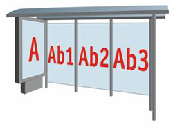 Publicitate pe oprire pavilioane (pavilioane) Publicitate pe statii de autobuz