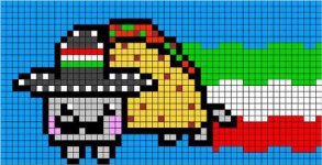 Cifrele de pe celula Nyan brida într-un notebook (celule) Cifrele de pe celula Nyan Cat într-un notebook
