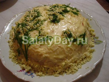 salata Mimosa - bază este reteta de pește și ouă cu fotografii și video (Mimosa) salata Mimosa - bază este reteta de pește și ouă cu fotografii și video