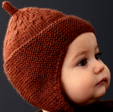 Cap cu ace (papuci de întindere tricot următoare) Hat cu urechi spițe