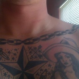 lanț de tatuaje (lanț Man piept) tatuaj lanț