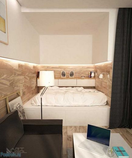 Întâlnește! Interiorul modern al unui apartament studio, cu o nișă (studio) Întâlnește! Interiorul modern al unui apartament studio cu o nișă