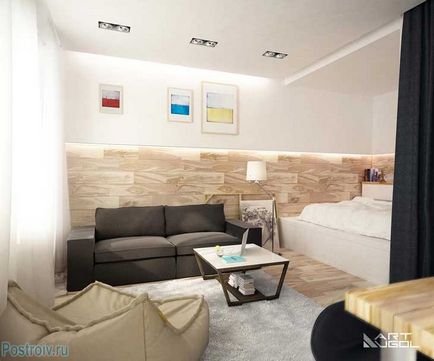 Întâlnește! Interiorul modern al unui apartament studio, cu o nișă (modernă) Întâlnește! Interiorul modern al unui apartament studio cu o nișă