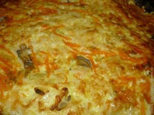 Baked de cartofi cu ciuperci si legume (ciuperci) Cartofi copti cu ciuperci si legume