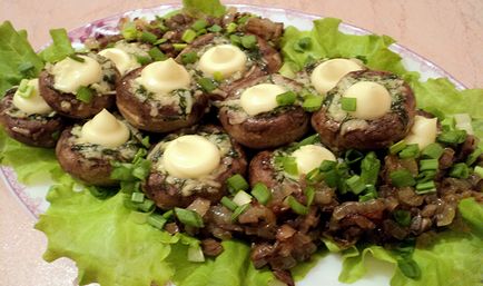 Coapte în ciupercile albe cuptor cu smântână și brânză, cartofi și carne (ciuperci) Coaptă în ciupercile albe cuptor cu smântână și brânză, cartofi și carne