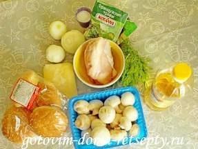 Julienne cu ciuperci si carne de pui într-un coc (pregăti acasă cu fotografie) Julienne cu ciuperci și pui într-un coc