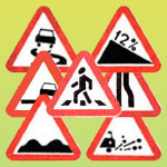 Semne de lucrări drumuri, animale sălbatice, congestia, și alte pericole (drum) Semne de lucrări drumuri, animale sălbatice, congestie și alte pericole