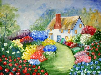 Desen pictura guașă - o grădină de vară, o lecție în guașă, pictura guașă, guașă Lecții de desen