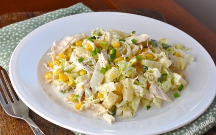 Salata de pui cu ananas (salată) Salata cu carne de pui și ananas