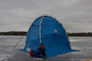 Cum să înființeze un cort pe gheață de pescuit de iarna 