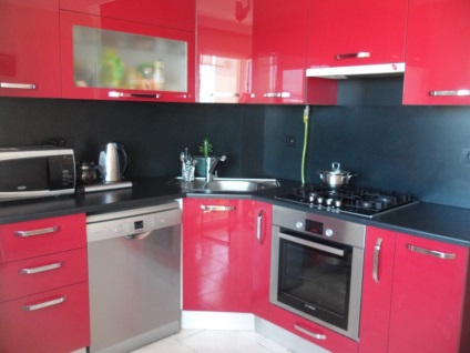 Roșu și negru bucătărie alege tapet, șorț, perdele (47 foto reale), bucătărie de design, interior (bucatarie) Roșu și negru bucătărie alege tapet, perdele, șorț (47 foto real), bucătărie de design, design interior,