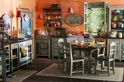 Bucătărie în stil rustic fotografie a unui interior frumos (stilul) Bucătărie în stil rustic fotografie de interioare frumoase