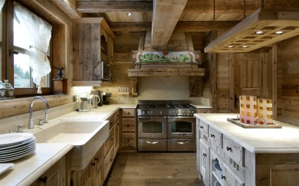 Bucătărie în stil rustic fotografie a unui interior frumos (țară) Bucătărie în stil rustic fotografie de interioare frumoase