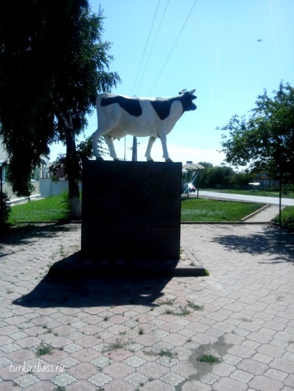 Monumentul de vacă românesc în regiunea Promyshlennovsky (România) Monumentul de vacă românesc în zona Promyshlennovsky