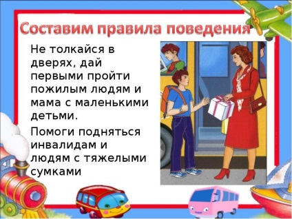 Prezentarea unui raport cu privire la modul în care să se comporte în transportul public