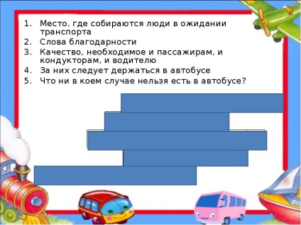 Prezentarea unui raport cu privire la modul în care să se comporte în transportul public