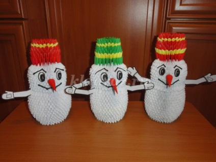Snowman Origami modular (modulare) origami modular Snowman