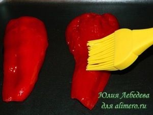 Roasted ardei gras (îndepărtarea pielii de piper) ardei copt