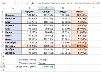 Funcții INDEX și MECI pentru a excela în exemple simple