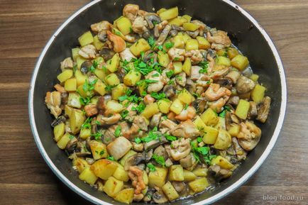 Куряче печеня з картоплею та грибами (курка) Куряче печеня з картоплею та грибами