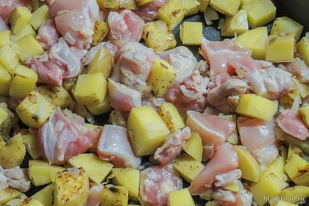 Куряче печеня з картоплею та грибами (картопля) Куряче печеня з картоплею та грибами
