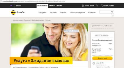 Очікування виклику билайн (послуга билайн очікування виклику) Очікування виклику билайн