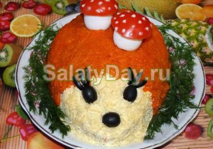 Салат їжачок - оригінальне оформлення смачної страви рецепт з фото і відео (їжачок) Салат їжачок - оригінальне оформлення смачної страви рецепт з фото і відео