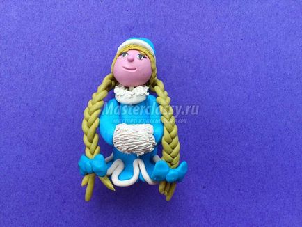 Снігуронька з пластиліну (майстер клас) Снігуронька з пластиліну