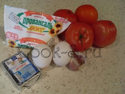 Закуска з помідорів з сиром і часником - покроковий рецепт з фото, закуски (закуска з помідорів рецепт) Закуска з помідорів з сиром і часником - покроковий рецепт з фото, закуски
