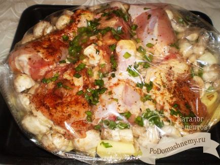 Печеня з куркою і грибами в рукаві (печеня) Печеня з куркою і грибами в рукаві