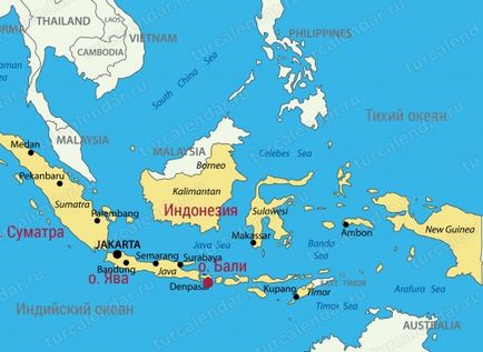 În cazul în care este insula Bali pe harta lumii și o hartă detaliată a  Indonezia