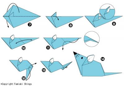 Урок-схема орігамі мишка з паперу