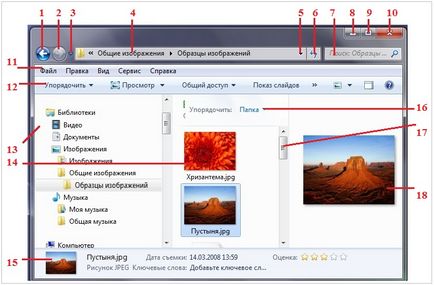 Вікно папки windows 7