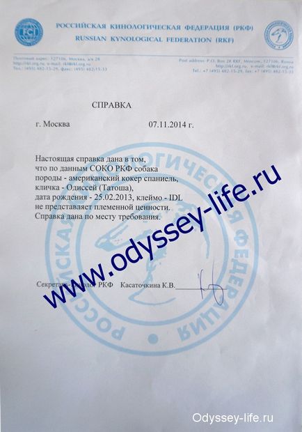 Довідка про племінну цінність (довідка про племінну цінність) Довідка про племінну цінність