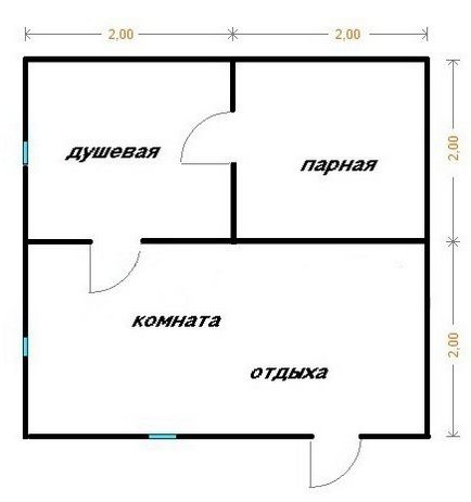 Проект лазні 4х4 з бруса