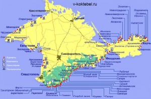 Коктебель на мапі криму, в коктебель - коктебель фото і відпочинок в коктебеле, лисяча бухта і карадаг