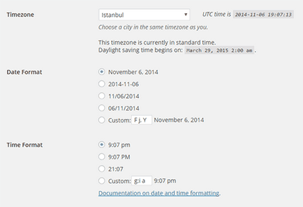 Як змінити формат дати і часу в wordpress