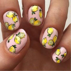 Як намалювати на нігтях лимон, апельсин, цитруси nail art з цитрусами